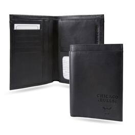 Rico Industries - Chicago Bulls NBA Black Leather Traveling Bilfold Wallet w/ RFID Blocking- 14 total slots/pockets - Multi
