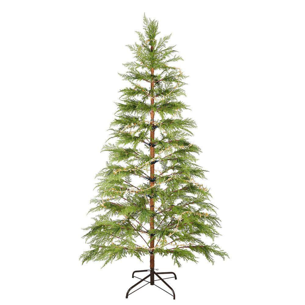 Alt View 8. Resenkos - 6ft Pre-Lit Artificial Christmas Tree, Hinged Branches for Easy Setup with 612 Tips and LED Lights, Green - Green.