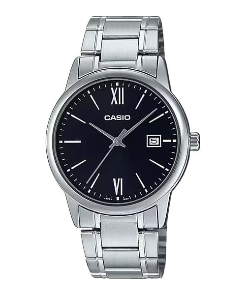Casio - Men’s Black Dial Stainless Steel Dress Watch - MTP-V002D-1B3 - Silver price history on PriceWatchPro
