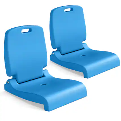 Front. Gymax - Gymax 2PCS Poolside Chairs for Edge of Pool Foldable Outdoor Pool Chair Blue - Blue.