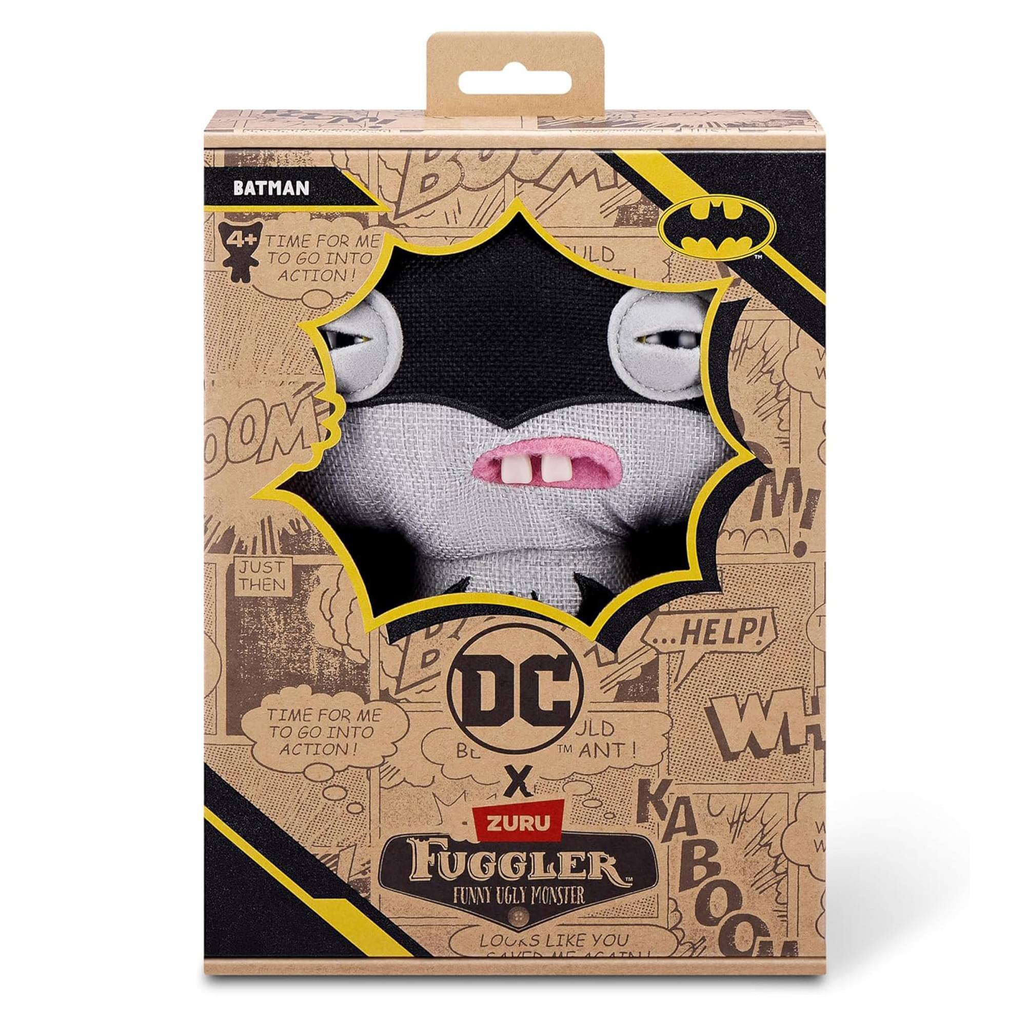 BATMAN  
4+ TIME FOR ME TO GO INTO ACTION!  

JUST THEN ...HELP!  

DC X ZURU  
FUGGLER  
FUNNY UGLY MONSTER  
LOOKS LIKE YOU  

ZURU