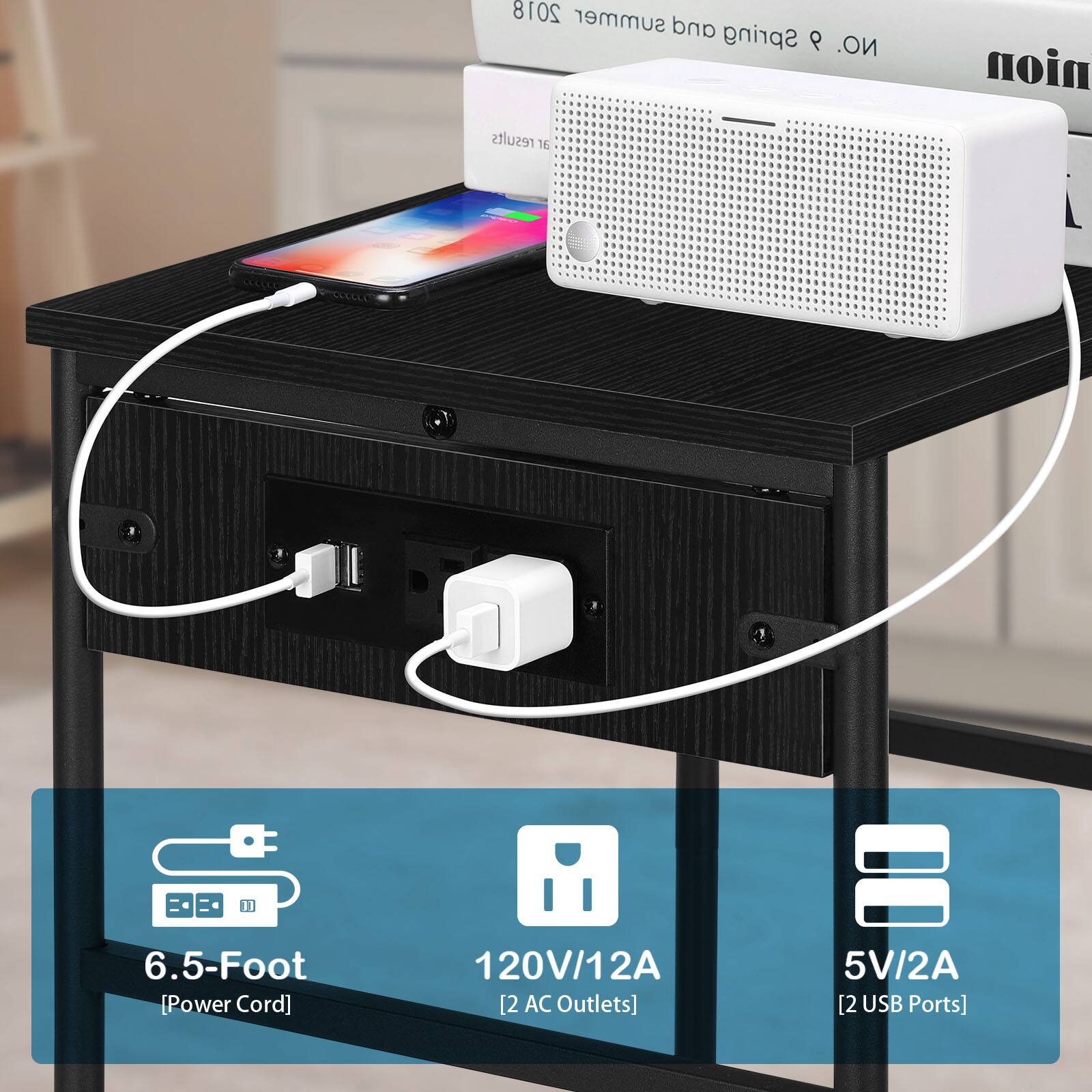 2018 Summer and Spring 9 NO. nion results are 11 6.5-Foot [Power Cord] 120V/12A [2 AC Outlets] 5V/2A [2 USB Ports]