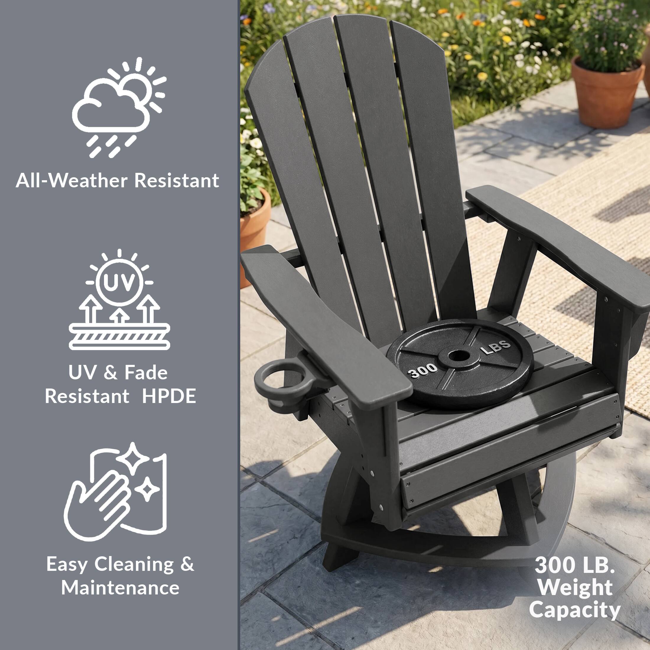 All-Weather Resistant  
UV & Fade Resistant HPDE  
Easy Cleaning & Maintenance  
300 LB. Weight Capacity