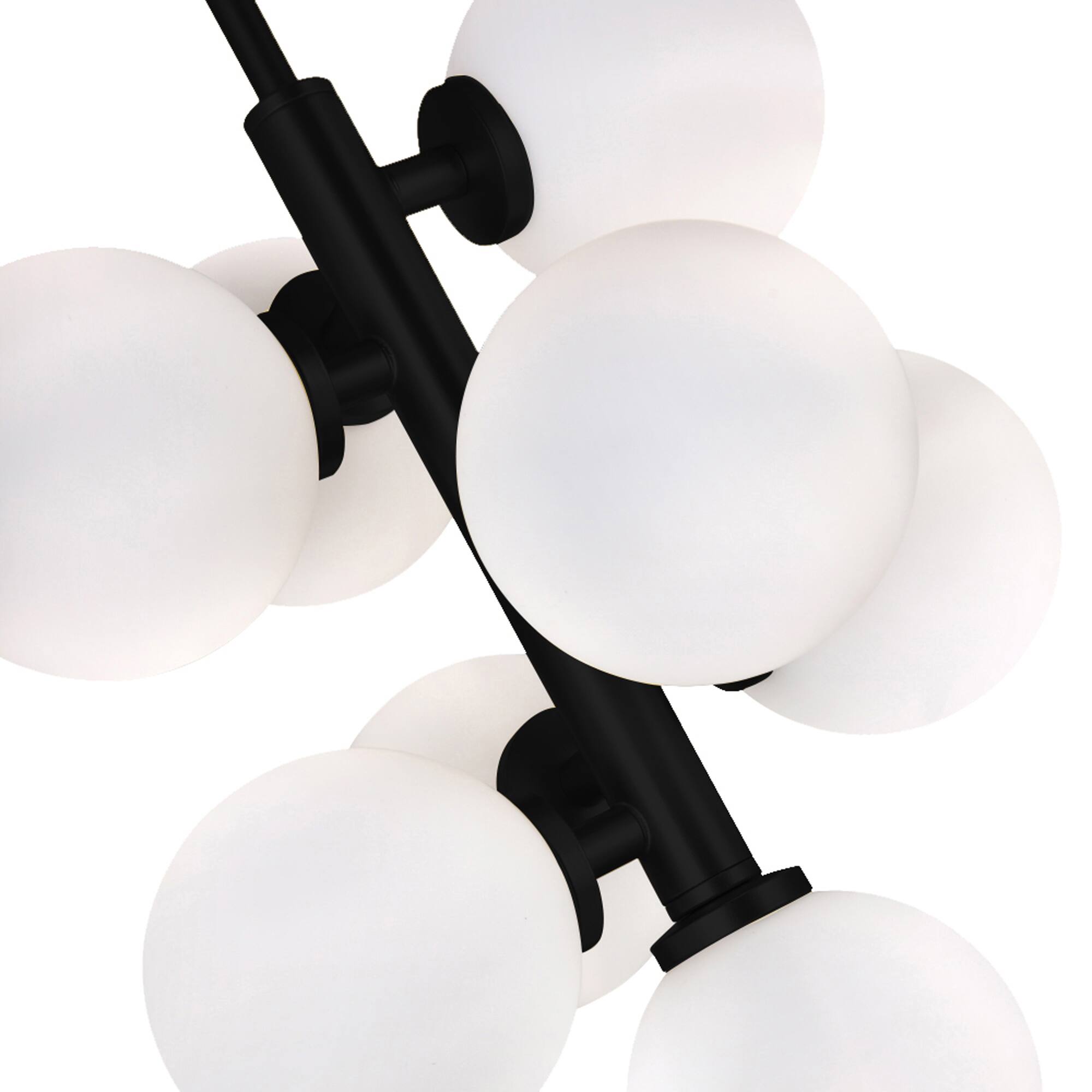 Angle. CWI Lighting - Arya 8 Light Pendant With Black Finish - Black.