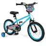 Costway - 16 Inch Kids Bike with Training Wheels, Dual Hand & Coaster Brakes, Adjustable Seat - Navy