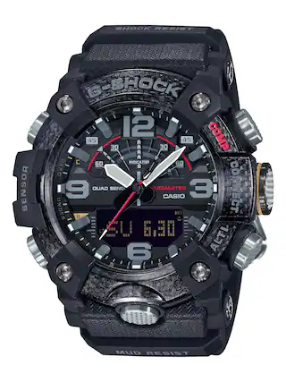 Front. Casio - Men's G-Shock Mudmaster Triple-Sensor Analog-Digital Mobile Link 51mm Watch - Black.