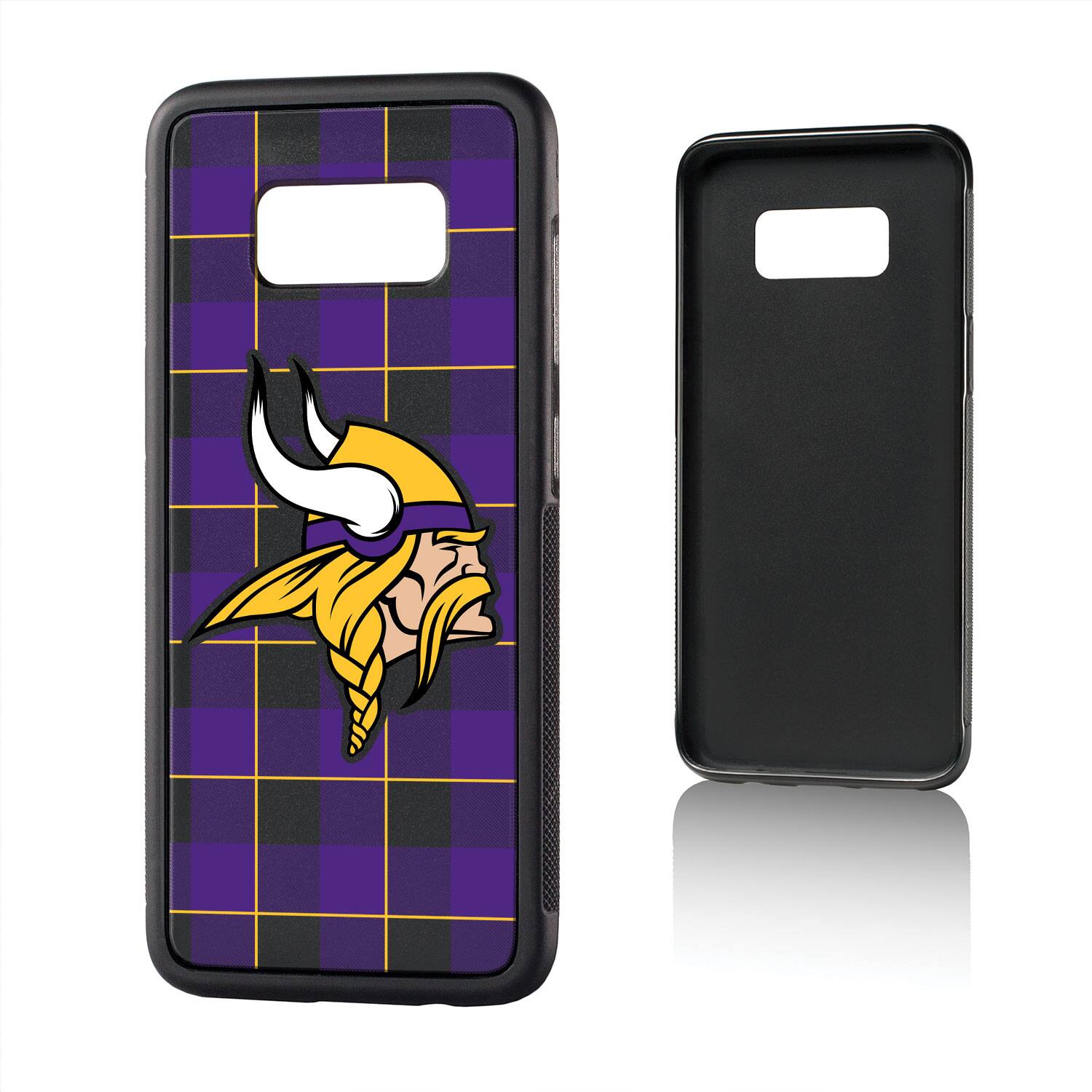 Alt View 3. Keyscaper - Minnesota Vikings Galaxy Plaid Design Bump Case - S20 Plus - Multicolor.