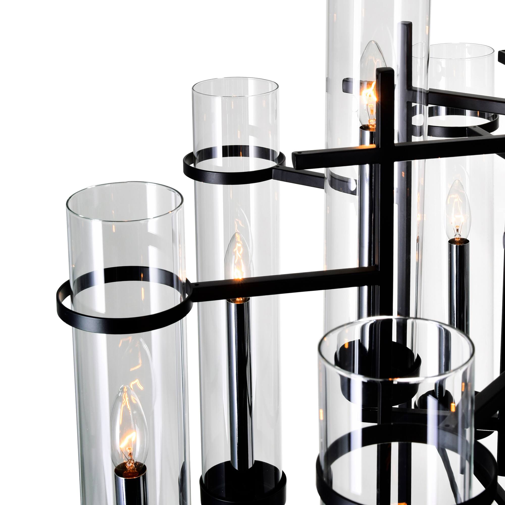 Back. CWI Lighting - Sierra 8 Light Up Chandelier With Black Finish - Black.