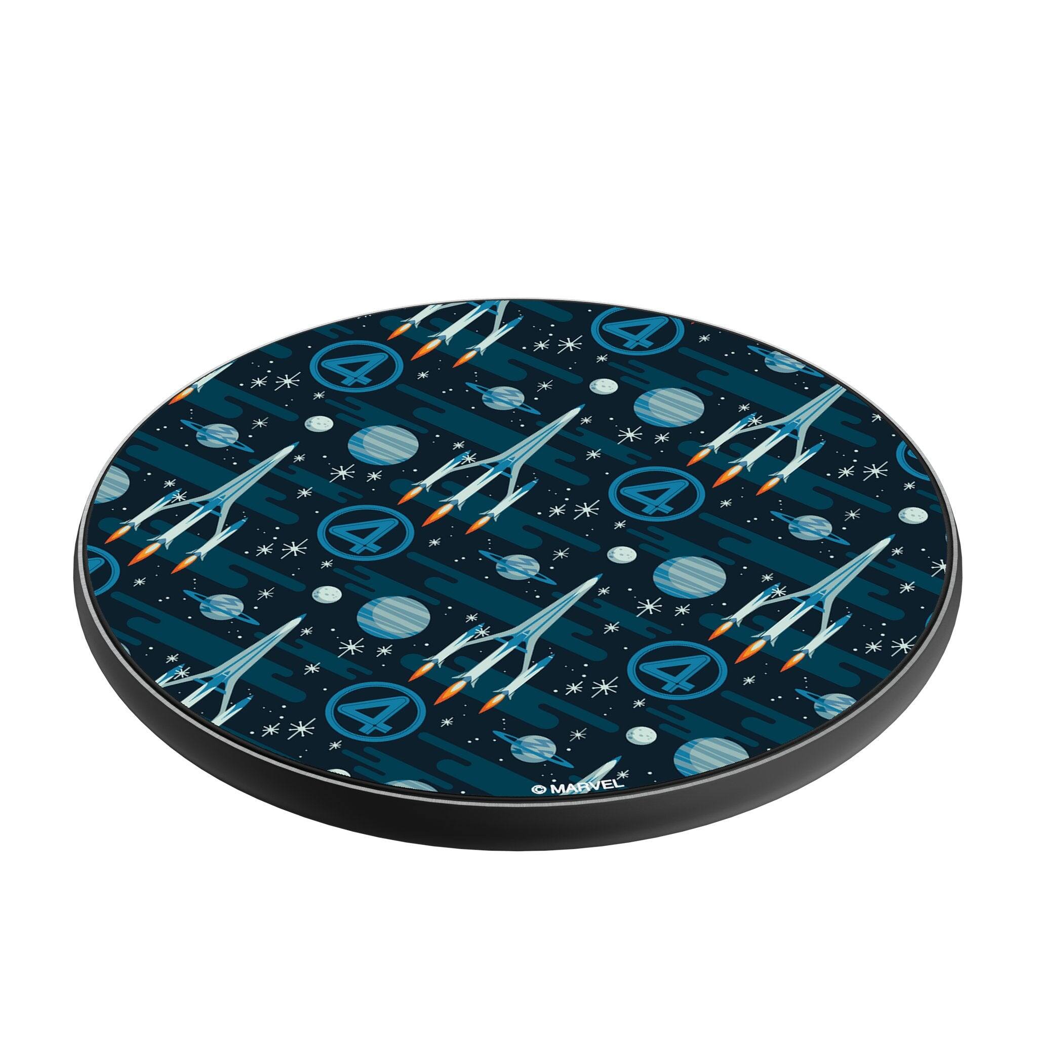 Angle. Keyscaper - Marvel Pattern 15-Watt Wireless Charger - Fantastic Four.