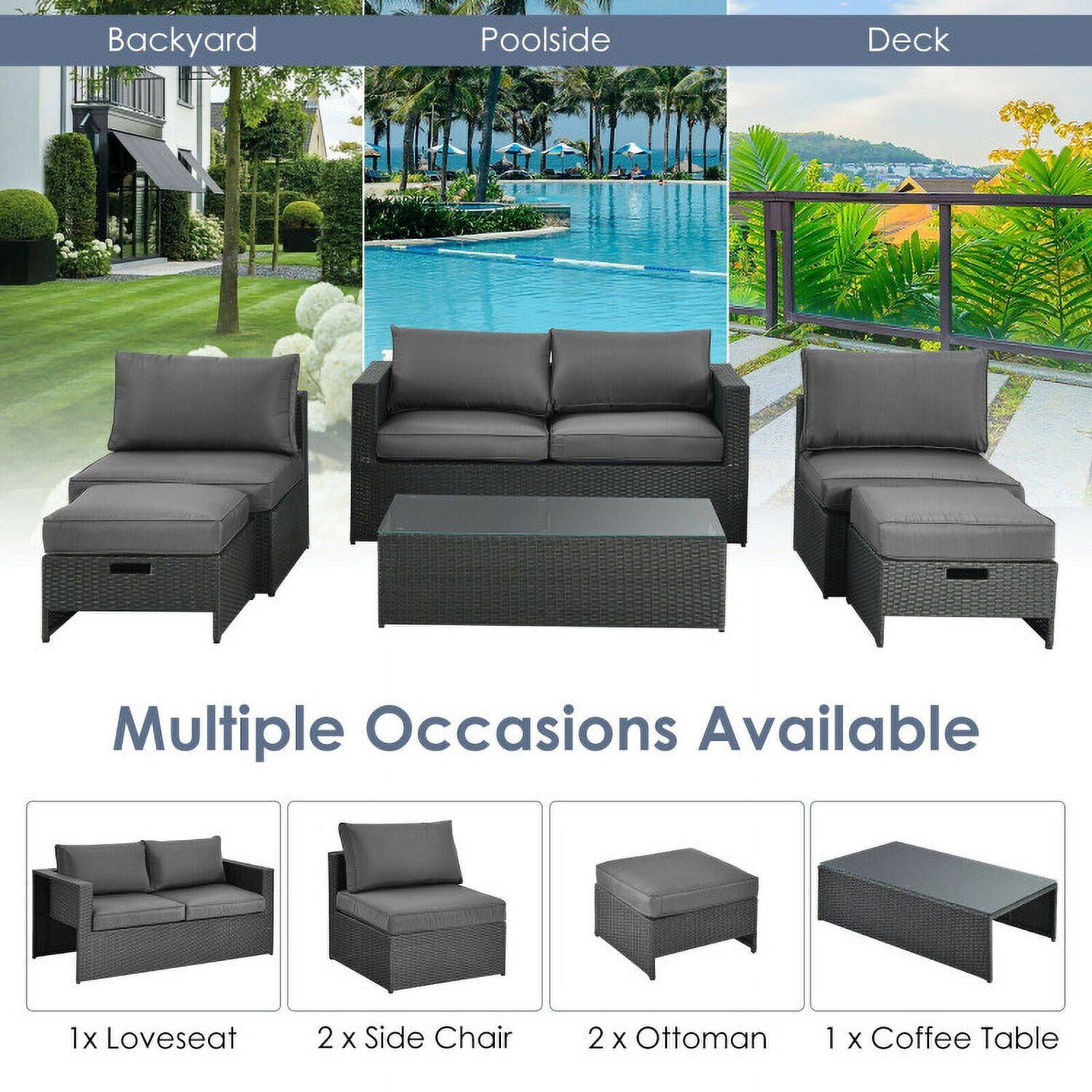 Backyard Poolside Deck  
Multiple Occasions Available  
1x Loveseat  
2 x Side Chair  
2 x Ottoman  
1 x Coffee Table
