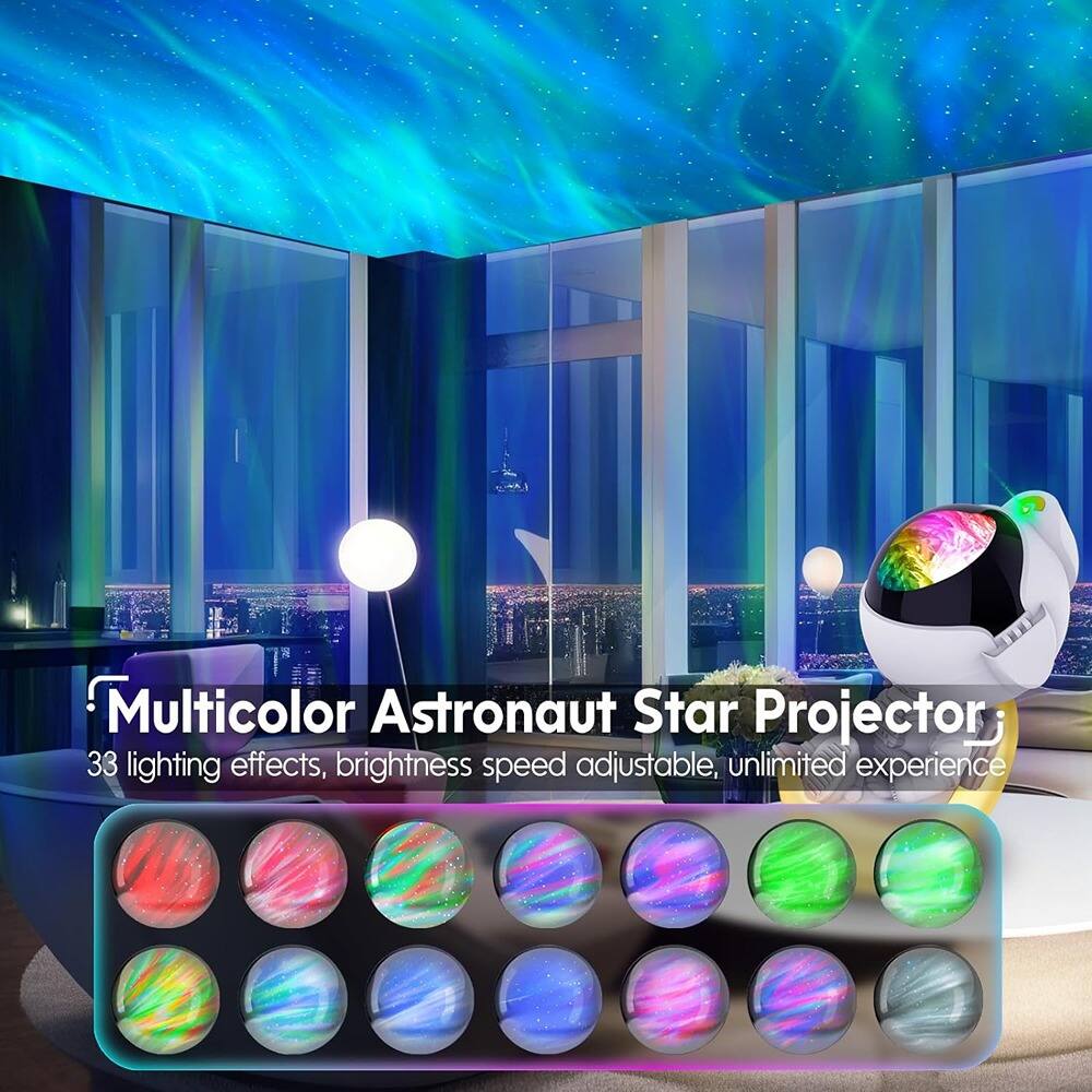 Multicolor Astronaut Star Projector  
33 lighting effects, brightness speed adjustable, unlimited experience