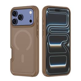 Dteck - for Apple iPhone 17 Pro Max Magnetic Shockproof Case,Drop Protection Heavy Duty Phone Cover,Compatible with Mag Safe - Coffee