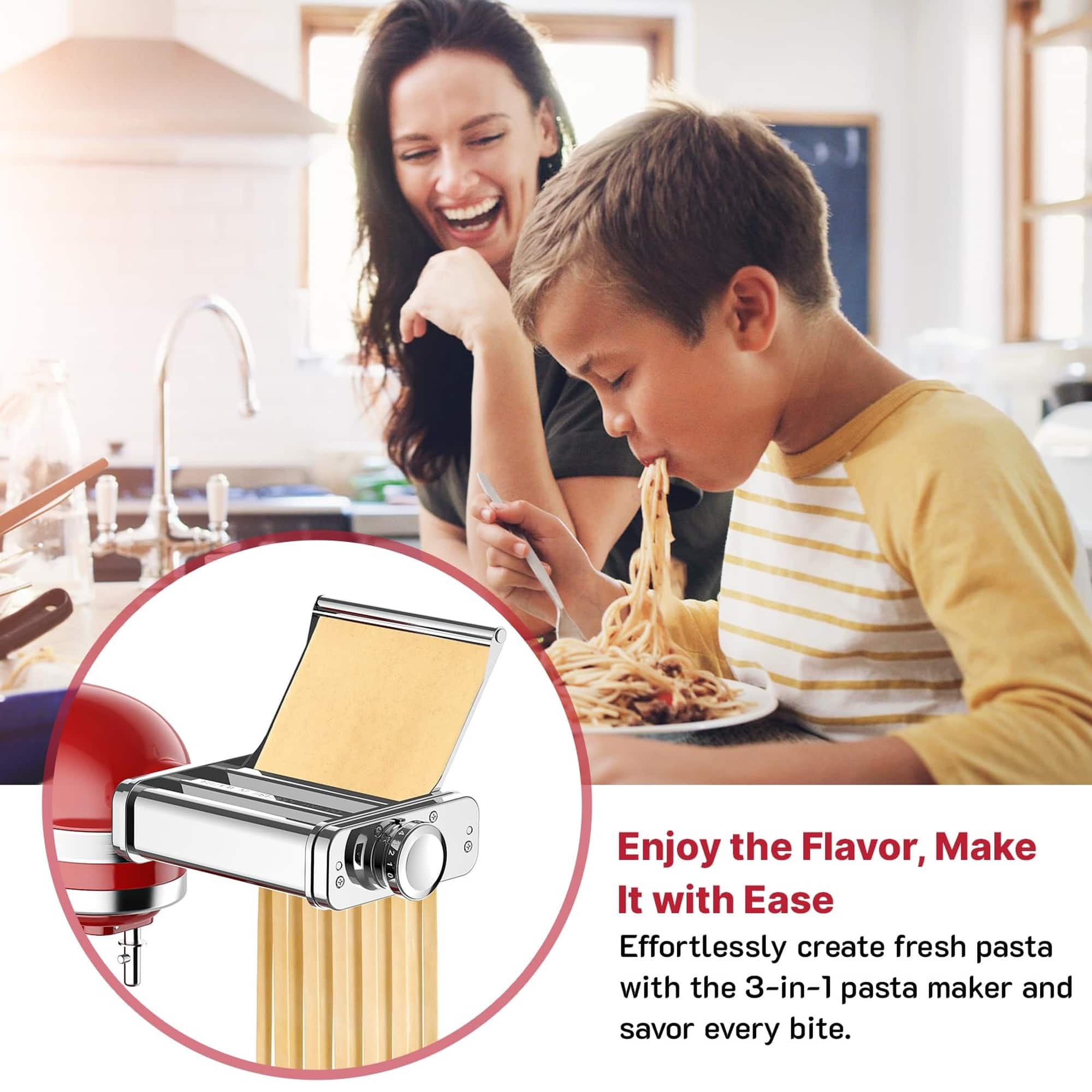 Gvode 3 in 1 Pasta Attachment Compatible with KitchenAid® All