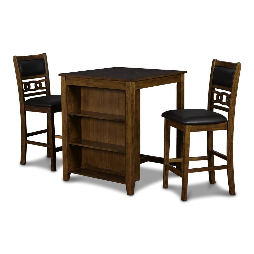 Alt View 2. New Classic Furniture - Furniture Gia Solid Wood Counter Table 2 Chairs in Brown - Brown.