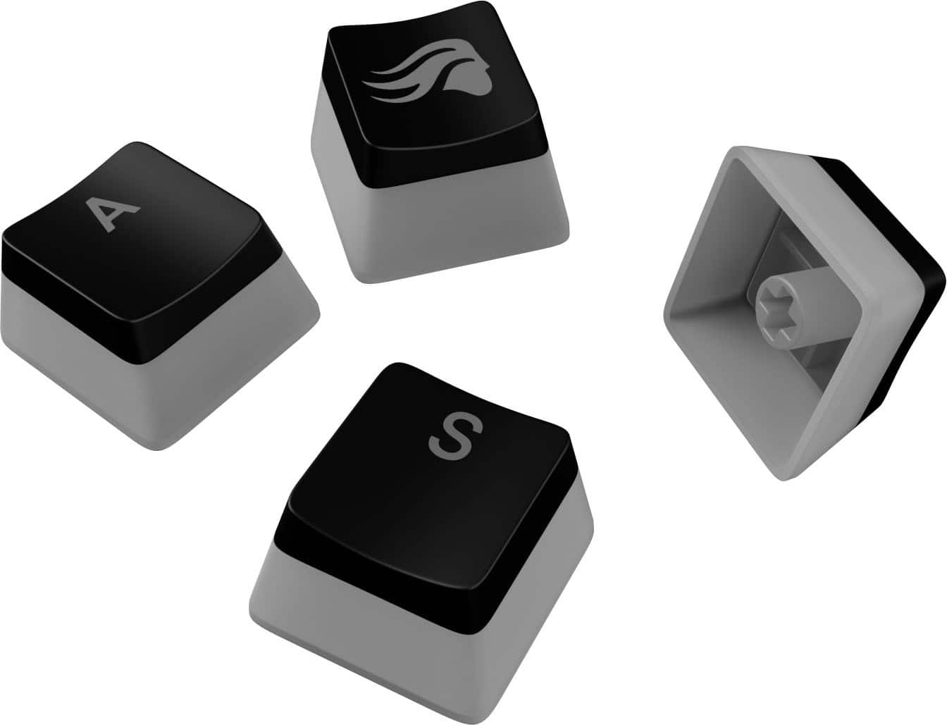 Alt View 13. Glorious - Aura V3 Pudding-Style Universal Keycaps for 100% 85% 80% TKL 60% Compact 75% Mechanical Keyboards - Black.