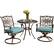Front. Hanover - Traditions 3-Piece Bistro Set with 32 in. Cast-Top Table - Aluminum/Blue.