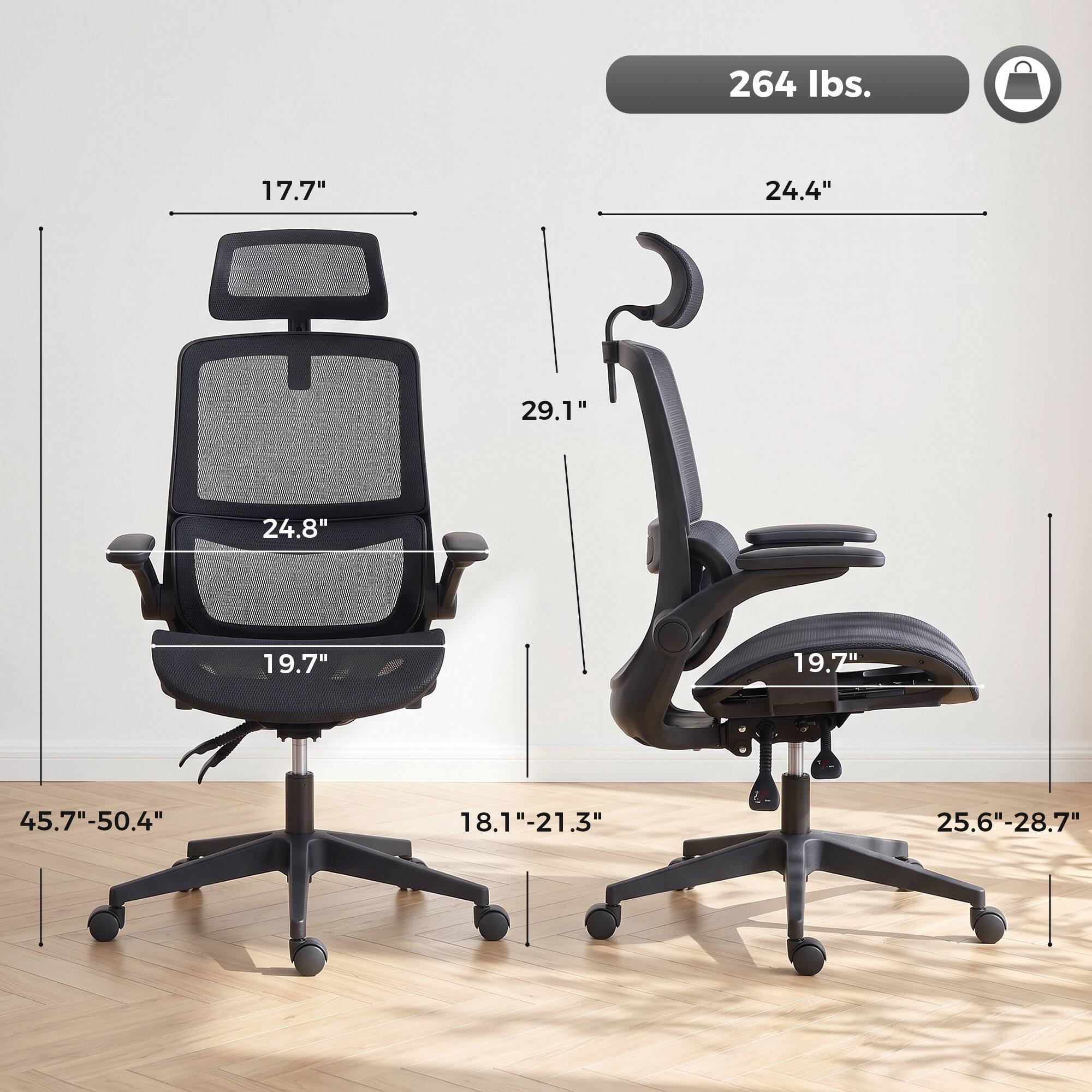 Homcom Office Chair with Adaptive Lumbar Support, Reclining Mesh Desk ...