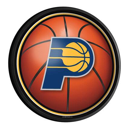 Front. The Fan-Brand - Indiana Pacers 18'' Round Slimline Illuminated Wall Sign - Multicolor.