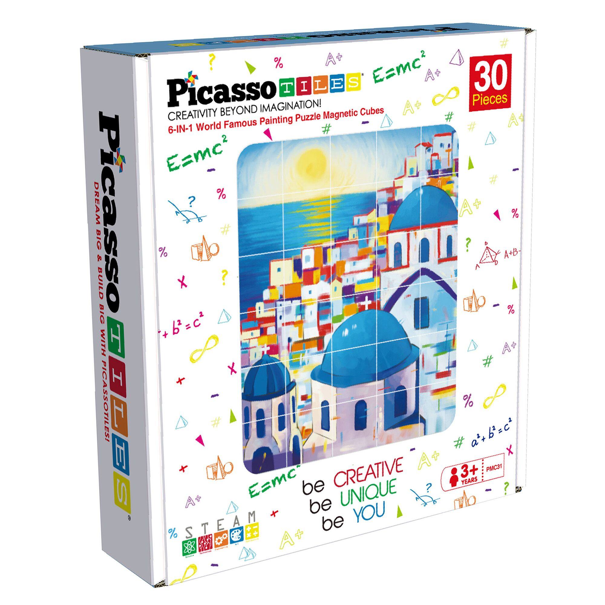Picasso Tiles

Creativity Beyond Imagination! 6-IN-1 World Famous Painting Puzzle Magnetic Cubes

E=mc²

30 Pieces

Dream Big & Build with Picasso Tiles!

Be Creative, Be Unique, Be You

STEAM

3+ Years

E=mc²

A+B=C²

a²+b²=c²

E=mc²

%