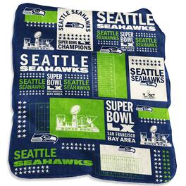 Logo Brands - Seattle Seahawks Super Bowl LX Champions 50" x 60" Silk Touch Throw Blanket - Multicolor