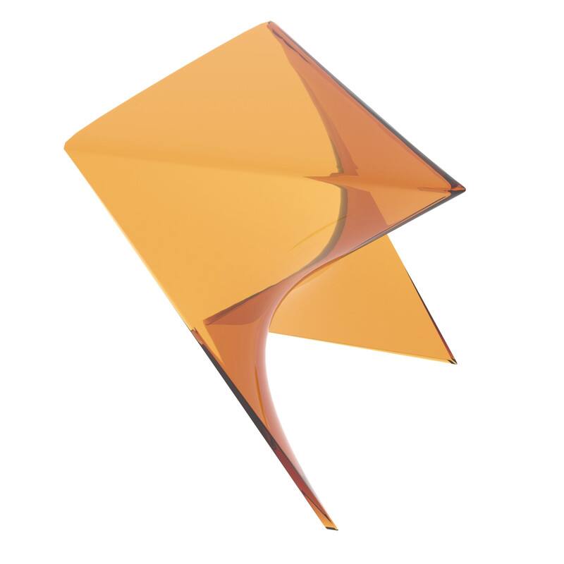 Alt View 5. LeisureMod - Randolph 15.75" Stackable Side Table, Weather-Resistant Triangular Plastic Accent End Table for Living Room or Backyard - Transparent Tea.