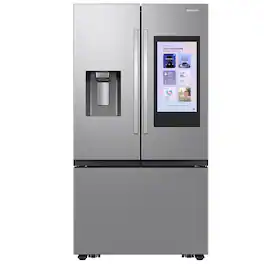 Samsung - 36 in. Wide 25 cu. ft. Bespoke AI 3-Door French Door Counter Depth Smart Refrigerator with Family Hub - Stainless Steel