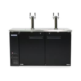 Magic Chef - Commercial 61 in. 16 cu. ft. 2 Door Direct Draw Beer kegerator Dispenser Tap - Black
