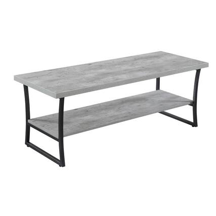 Front. Convenience Concepts - X-Calibur Coffee Table - Faux Birch/Slate Gray Frame.