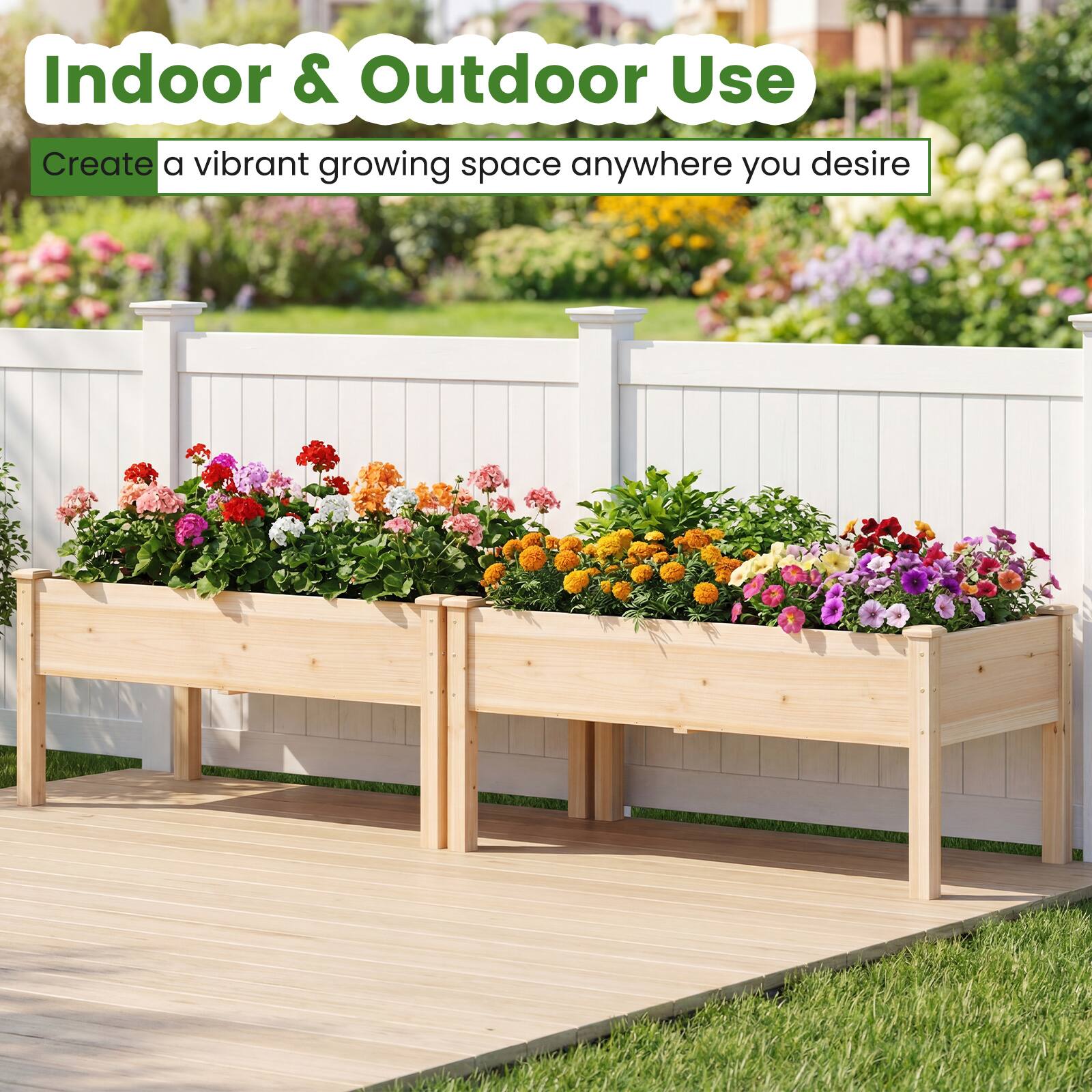 Indoor & Outdoor Use  
Create a vibrant growing space anywhere you desire