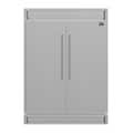 Forno Appliances - 60 in. Wide Maderno 27.2 Cu. Ft. Built-In Side-by-Side Convertible Refrigerator/Freezer with Decorative Grill - Stainless Steel