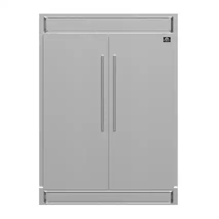 Front. Forno Appliances - 60 in. Wide Maderno 27.2 Cu. Ft. Built-In Side-by-Side Convertible Refrigerator/Freezer with Decorative Grill - Stainless Steel.