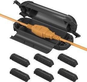 Front. BN-LINK - BN-LINK Outdoor Extension Cord Safety Cover, 6-Pack Black, Weather-Resistant, 4-Latch, Fits 12/14/16 AWG, Waterproof - Black.