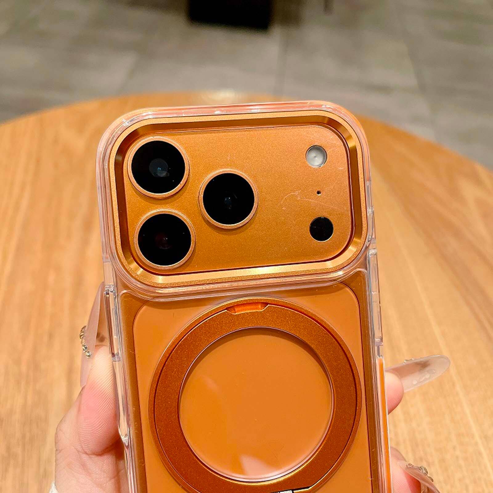 Alt View 1. Dteck - Clear Magnetic Case for Apple iPhone 17 Pro Max,with 360° Rotating Kickstand Slim Shockproof Cover,PC+TPU Hybrid Shell - Black.