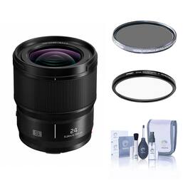 Bundle - Panasonic - LUMIX S 24mm f/1.8 Lens for L Mount, with Tiffen 67mm UV and CPL Filters