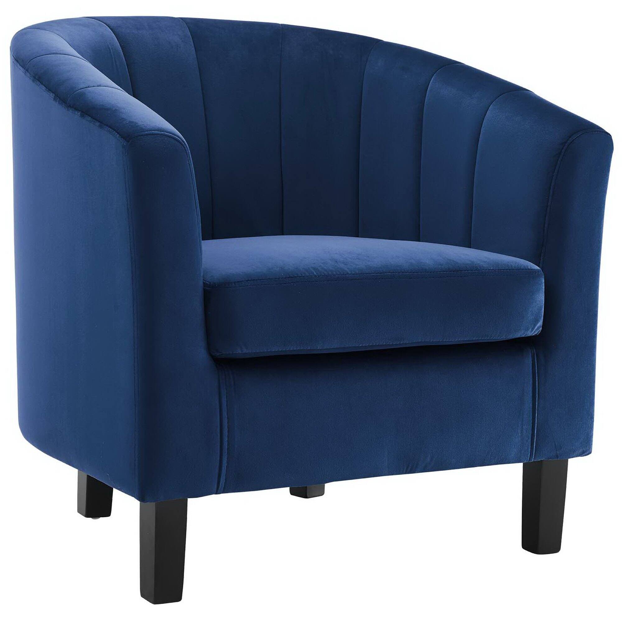 Angle. Modway - Prospect Channel Tufted Performance Velvet Armchair Set of 2 by Modway - Blue.