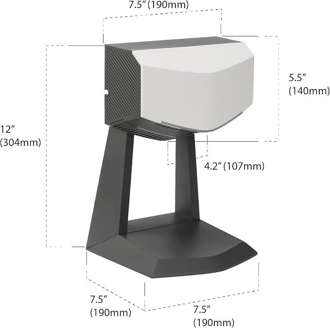 7.5" (190mm)  
5.5" (140mm)  
12" (304mm)  
4.2" (107mm)  
7.5" (190mm)  
7.5" (190mm)