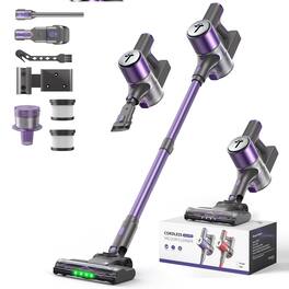 Teendow - 300W Cordless Stick Vacuum, 50kPa Suction, 50-Min Runtime, for Carpet, Hard Floors & Pet Hair - Purple