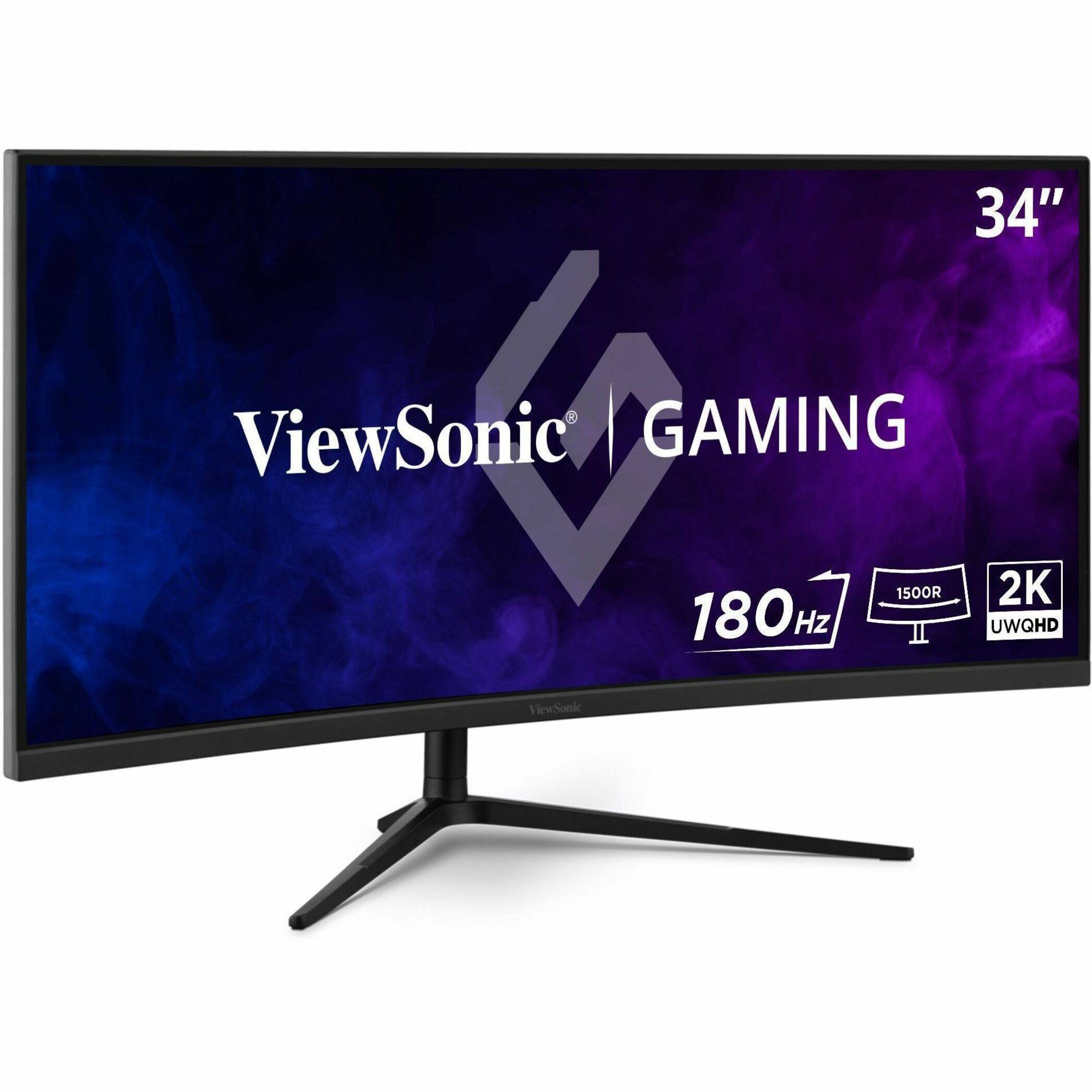 34" ViewSonic GAMING 1500R 2K 180Hz UWQHD ViewSonic