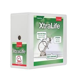 Cardinal - XtraLife Slant-D Non-Stick Locking ClearVue Heavy Duty 6" 3-Ring View Binders, D-Ring - White