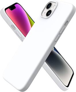 Ornarto - Compatible with iPhone 14 Case 6.1", Slim Liquid Silicone 3 Layers Full Covered Protective Cover - White