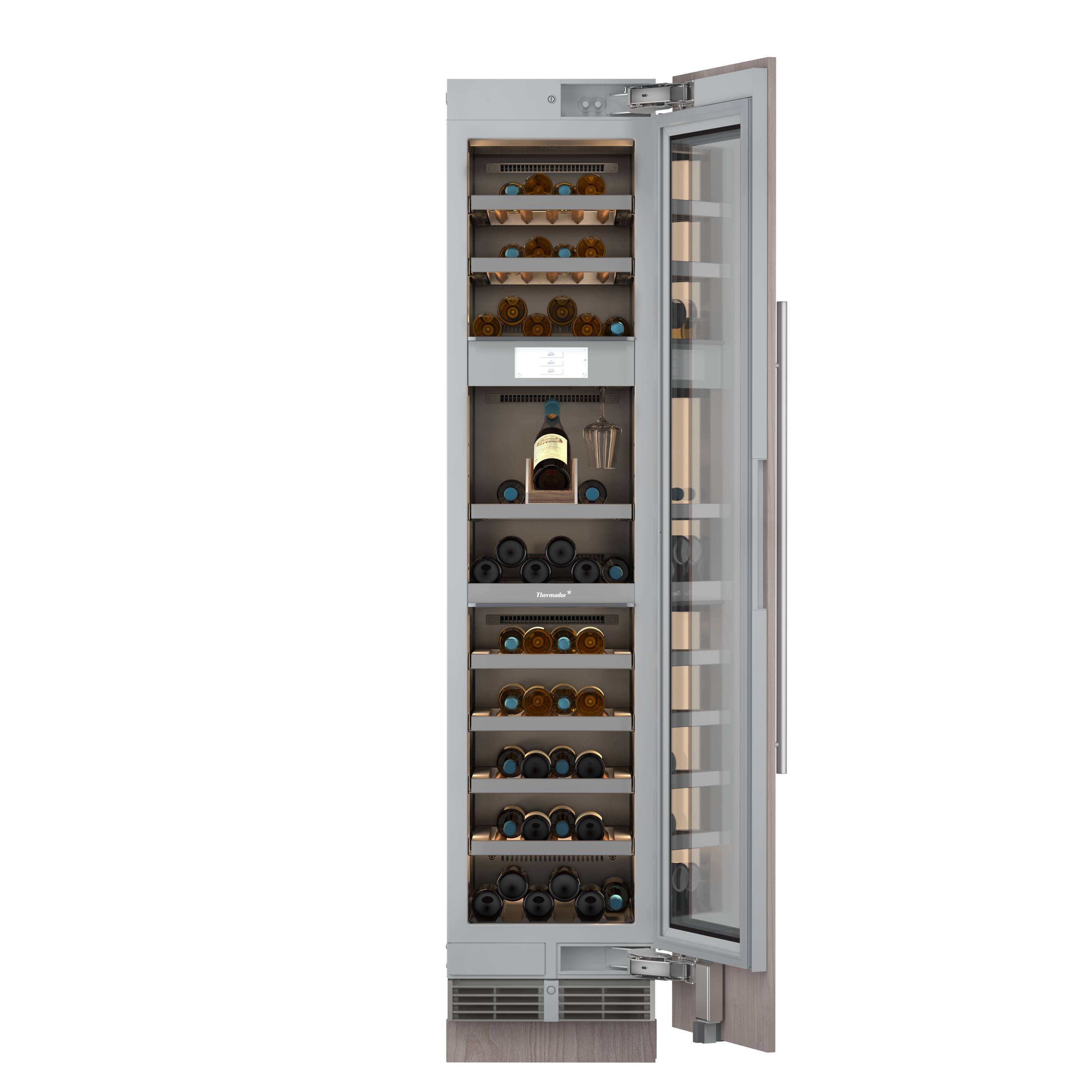 Alt View 5. Thermador - Freedom Collection 65-Bottle 3-Zone Smart Built-in Wine Preservation Column with Presenter - Custom Panel Ready.
