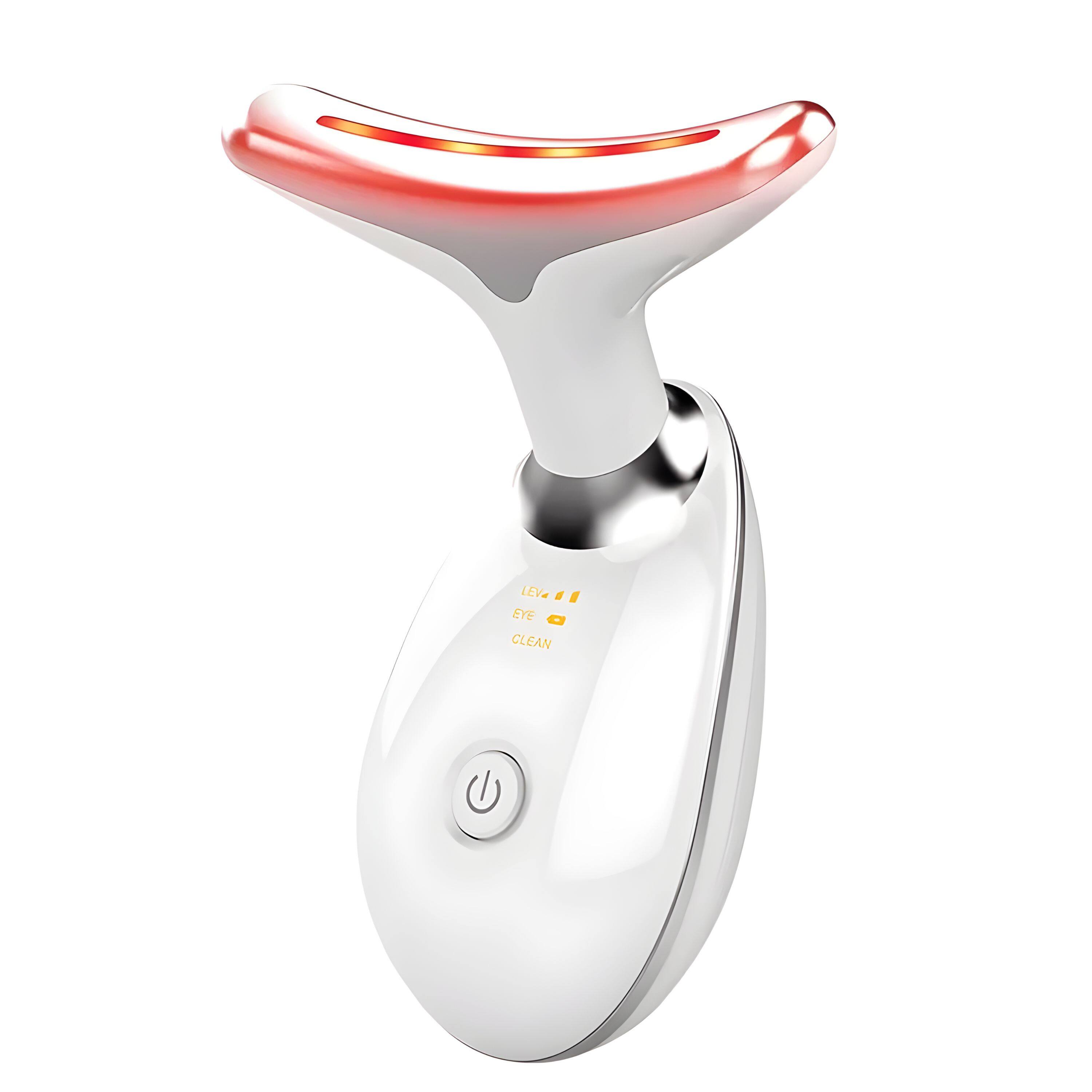Kitcheniva - Neck Face Lifting Massager Skin Tighten Device LED Anti Wrinkle Double Chin - White