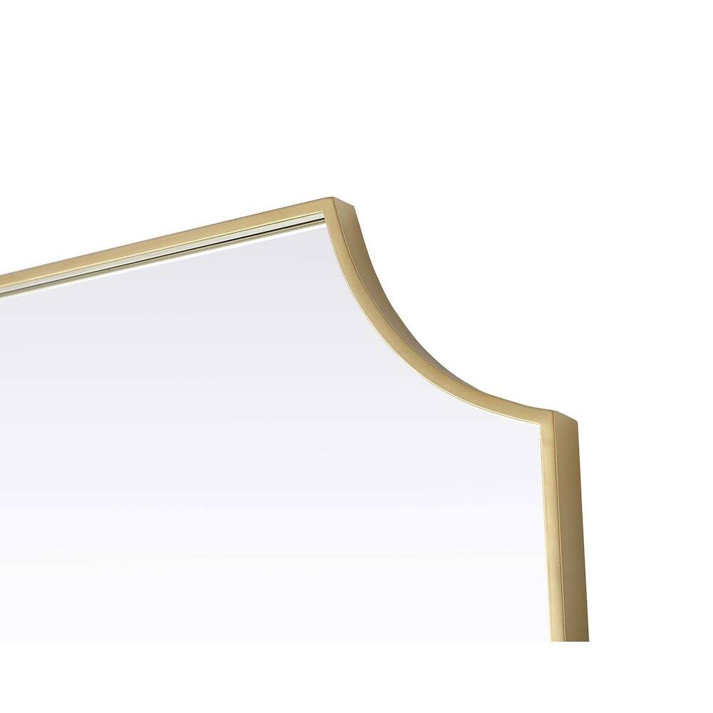Back. Elegant Kitchen and Bath - Notched Metal Mirror 27x36 inch in Brass - Brass.