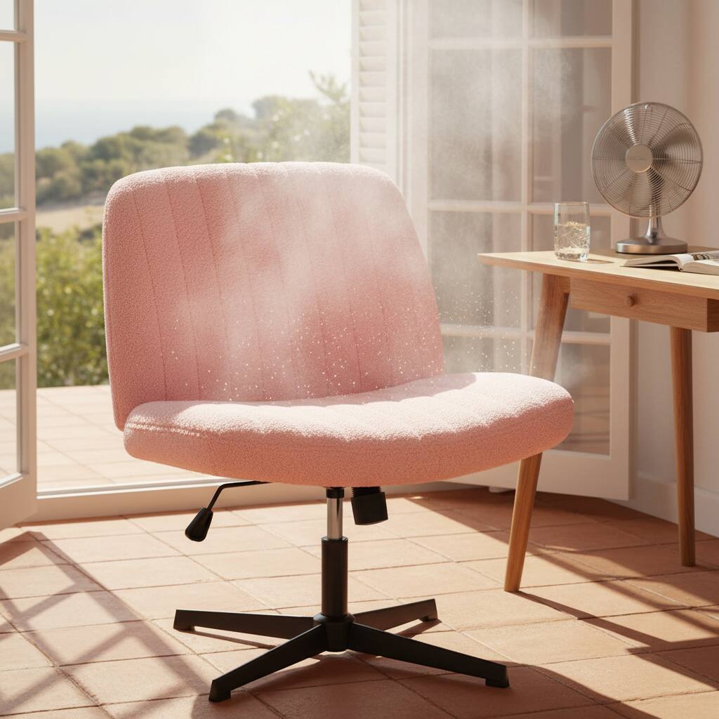 Alt View 5. AOITUN - Criss Cross Chair Legged Armless Office Chair - Perfect for Dorms - Pink.