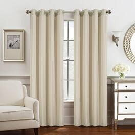 Olivia Gray - Gilbert Solid Single Grommet Curtain Panel Pair - 54x84" - Taupe