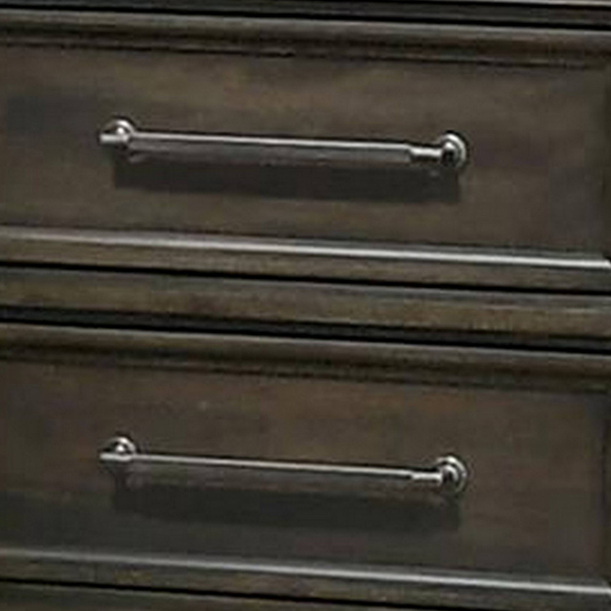 Alt View 2. Manhattan Lane - Ston 26 Inch Nightstand, 2 Drawers, Pewter Handles - Gray, Pewter.