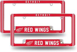 Rico Industries - Detroit NHL Red Wings (Set of 2) Chrome Metal License Plate Frames with Bold Full Frame Design - Multi