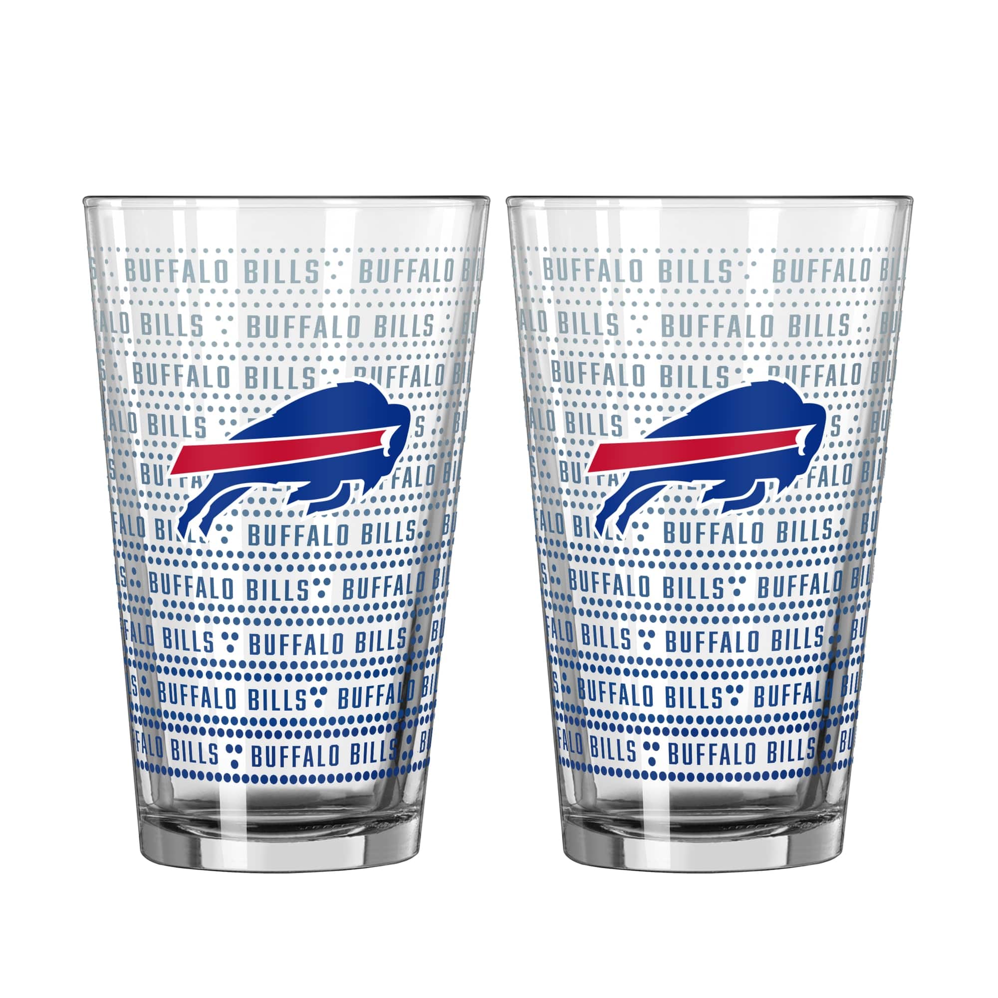Logo Brands - Buffalo Bills Two-Pack Chant Fade 16oz. Pint Glass Set - Multicolor