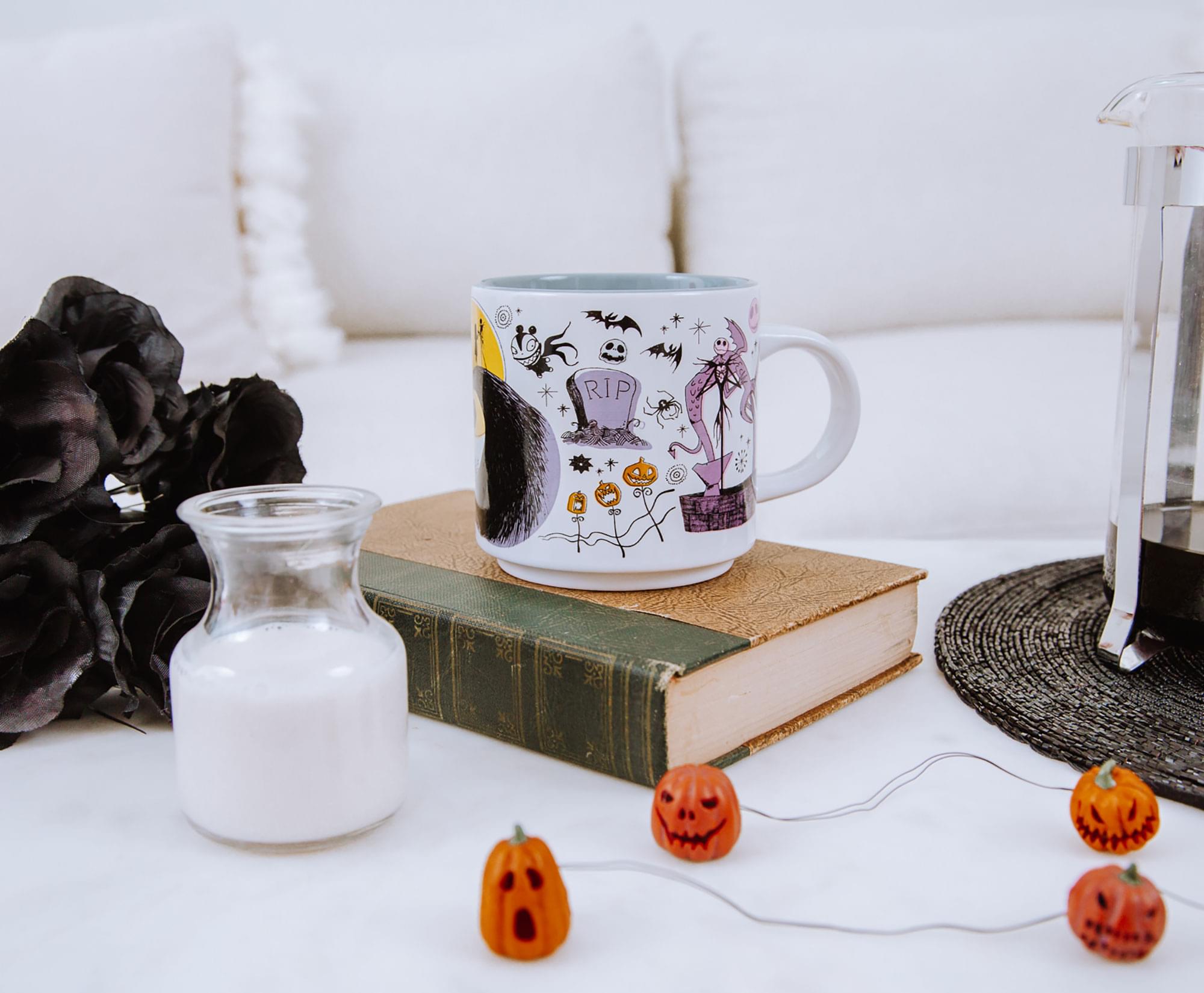 Alt View 3. Disney - Disney The Nightmare Before Christmas Allover Icons Ceramic Stacking Mug | Holds 13 Ounces - Yellow.