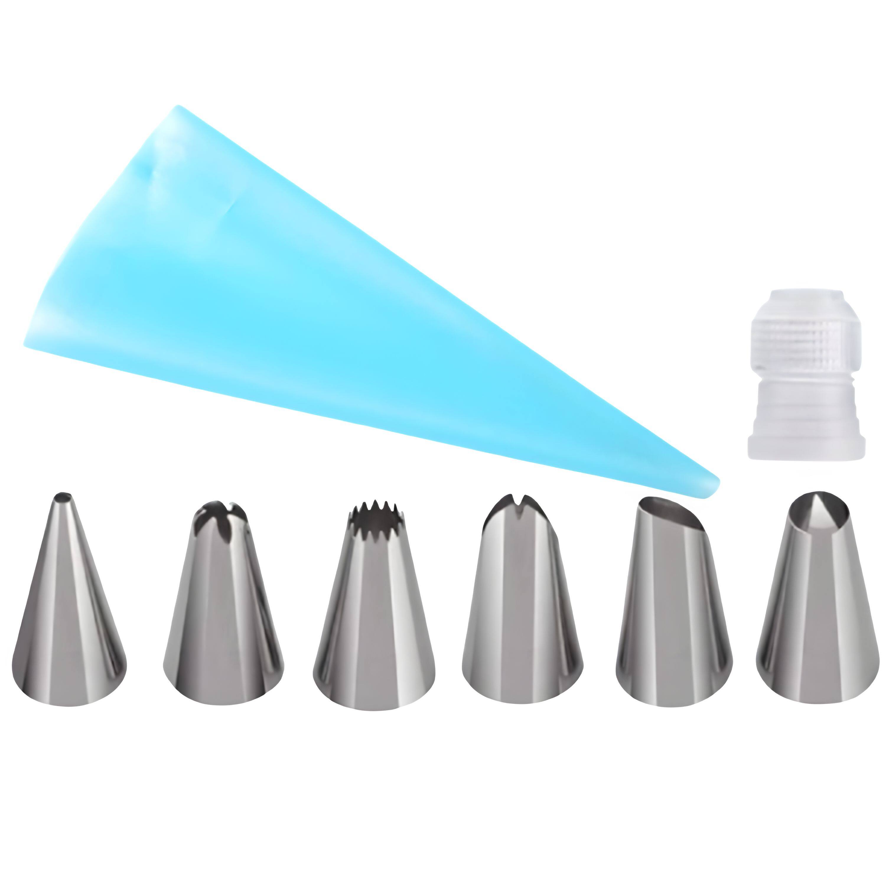 Front. Kitcheniva - Piping Bag & Icing Tips Cake Decorating Kit 8Pcs - Multicolor.